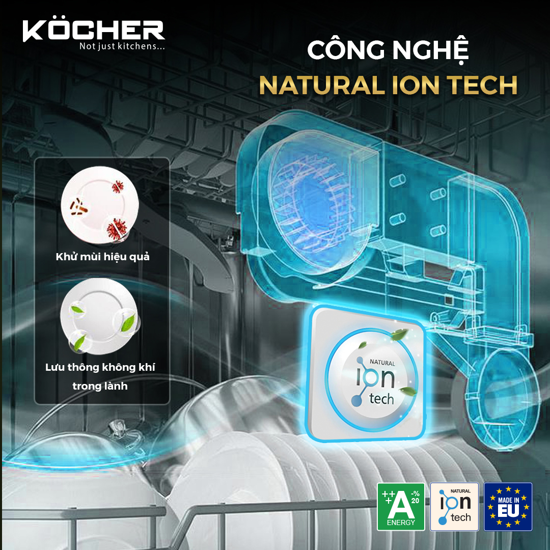 5 chức năng tăng cường của máy Kocher KDEU-8855S7 SERIES 7 giúp tối ưu hóa hiệu quả rửa và sấy bát đĩa