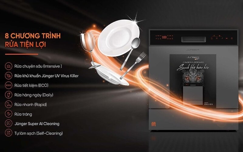 Đánh giá chi tiết máy rửa bát Junger Leopard DWJ-103 2