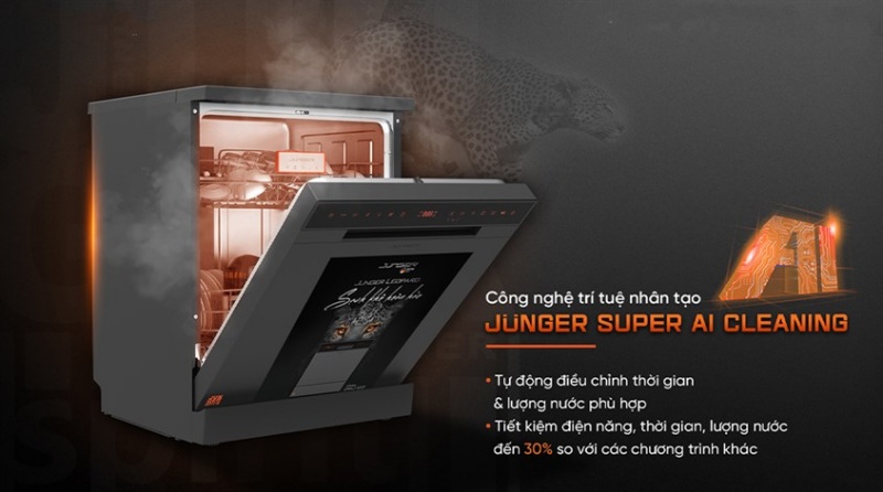 Đánh giá chi tiết máy rửa bát Junger Leopard DWJ-103 4