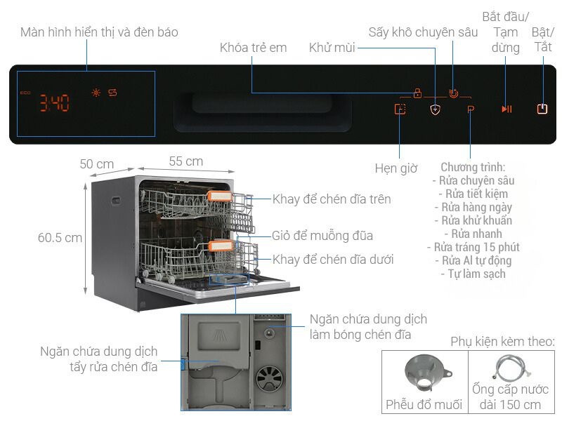 Đánh giá chi tiết máy rửa bát Junger Leopard DWJ-103 6