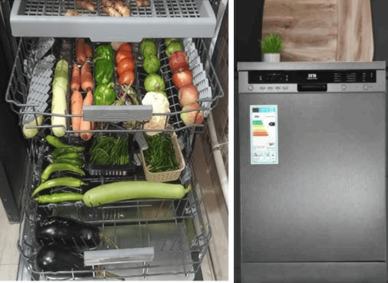 Rửa rau, củ, quả bằng máy rửa bát