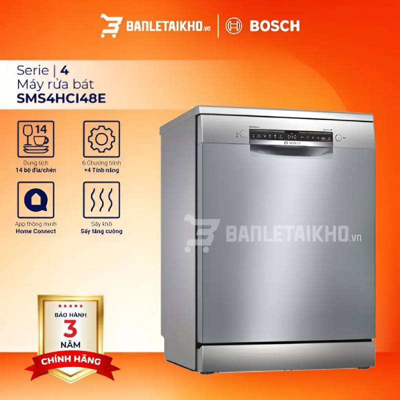So sánh máy rửa bát Bosch SMS4ECI26E và SMS4HCI48E