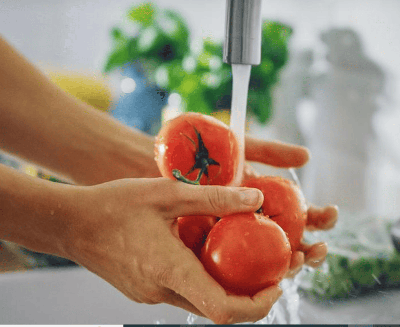 Rửa rau, củ, quả bằng máy rửa bát