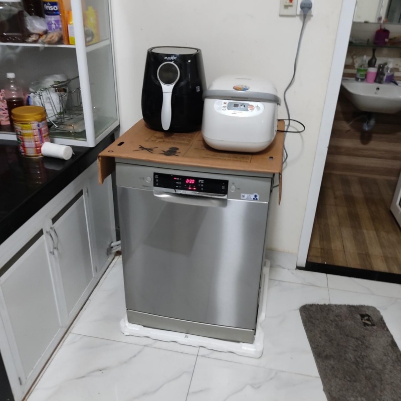 cách chỉnh muối máy rửa bát Bosch