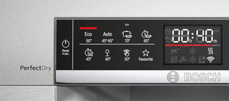 cách reset máy rửa bát Bosch serie 4,6,8 3