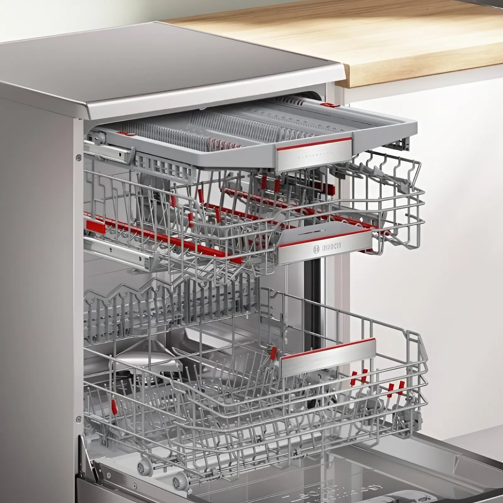 máy rửa bát Bosch có sấy Zeolith và tự động hé cửa