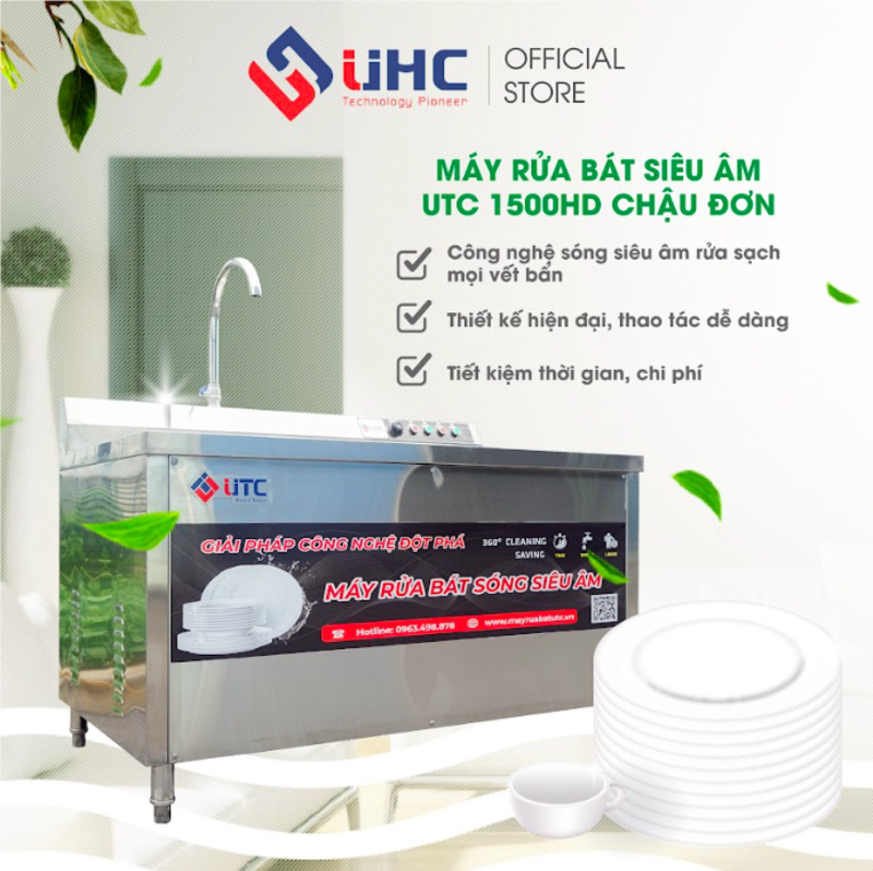 Máy rửa bát siêu âm UTC-1500HD