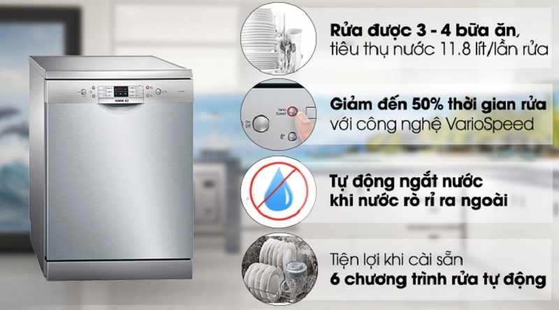 máy rửa chén bosch có sức chứa lớn 