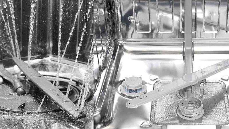 máy rửa chén không rửa được khay trên cùng