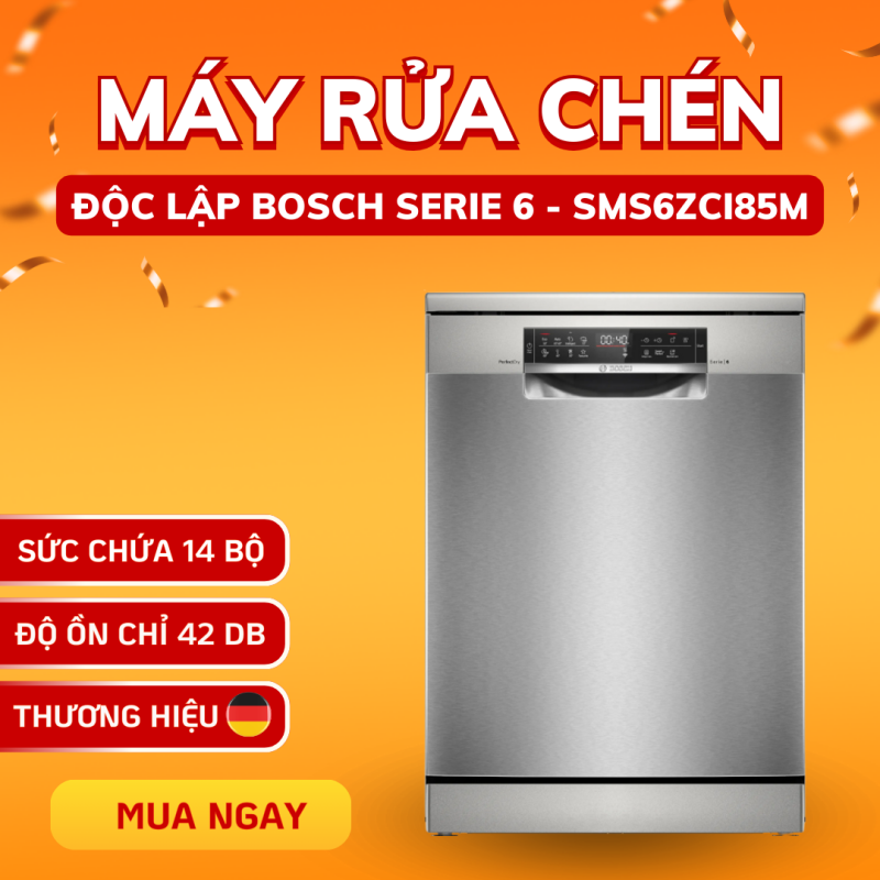 Máy rửa chén độc lập Bosch SMS6ZCI85M serie 6