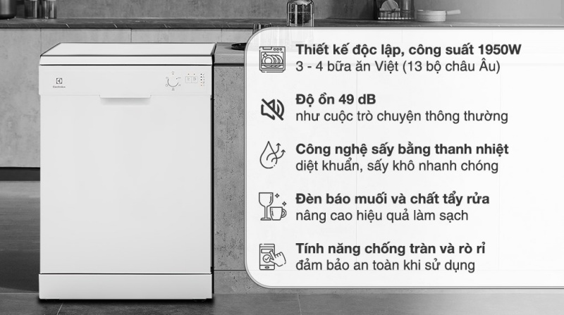 máy rửa chén độ ồn thấp